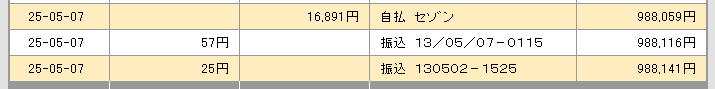 新生銀行からゆうちょ銀行に振り込み