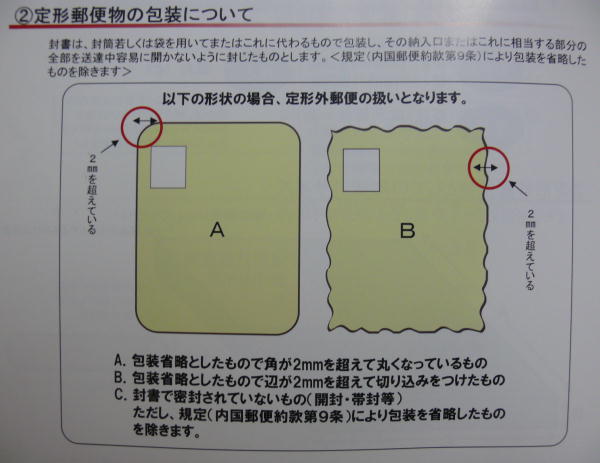 定形郵便物の条件