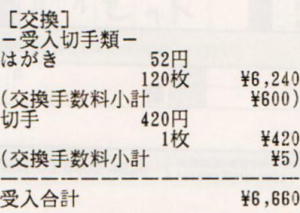 受入切手類